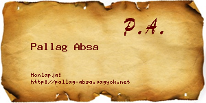 Pallag Absa névjegykártya